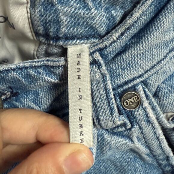 One Teaspoon Womens Smiths Low Waist Wide Leg Denim Jeans Slouchy Multi Pocket - Picture 14 of 14